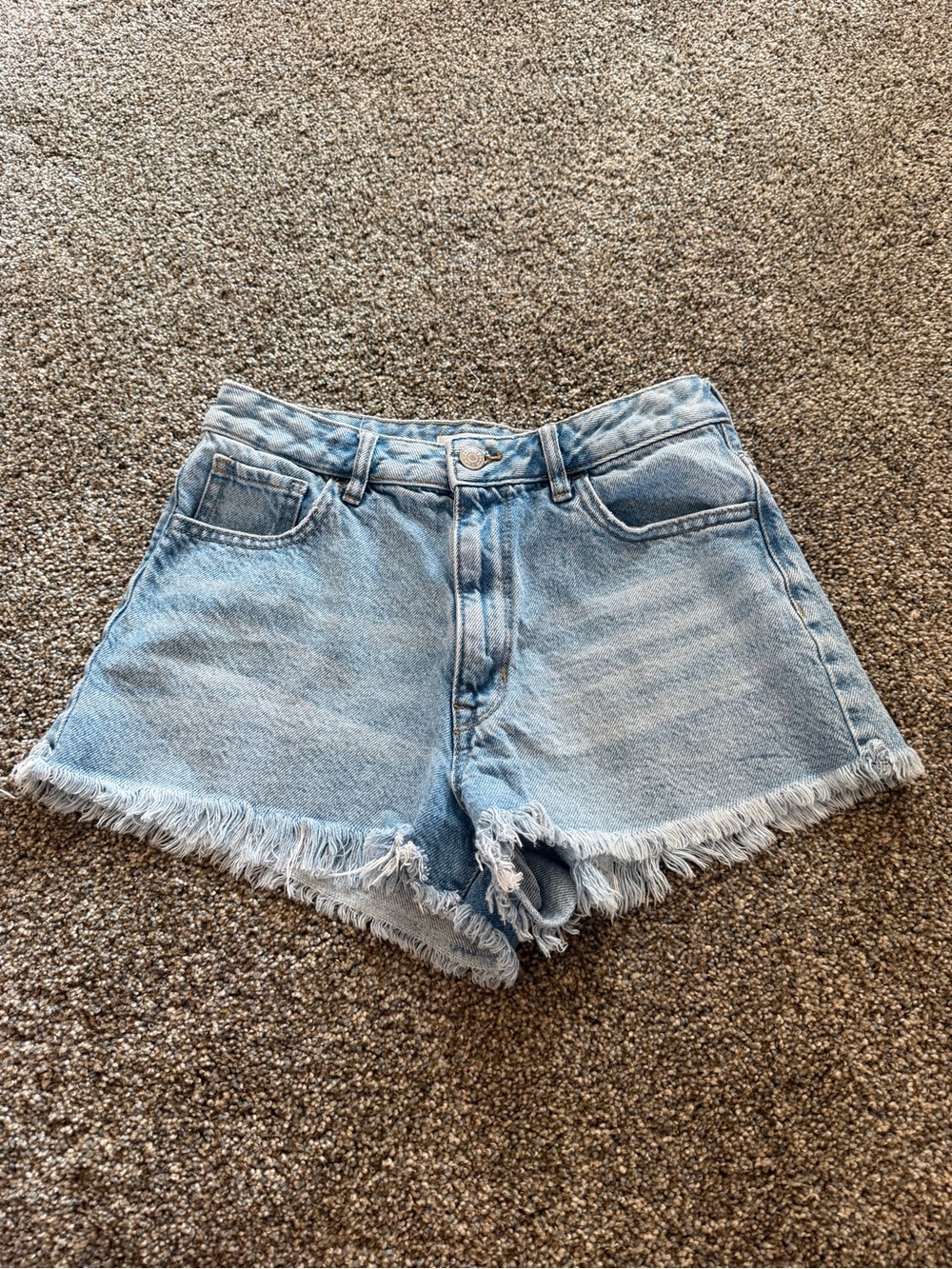 PacSun Light Blue Frayed Hem Denim Shorts